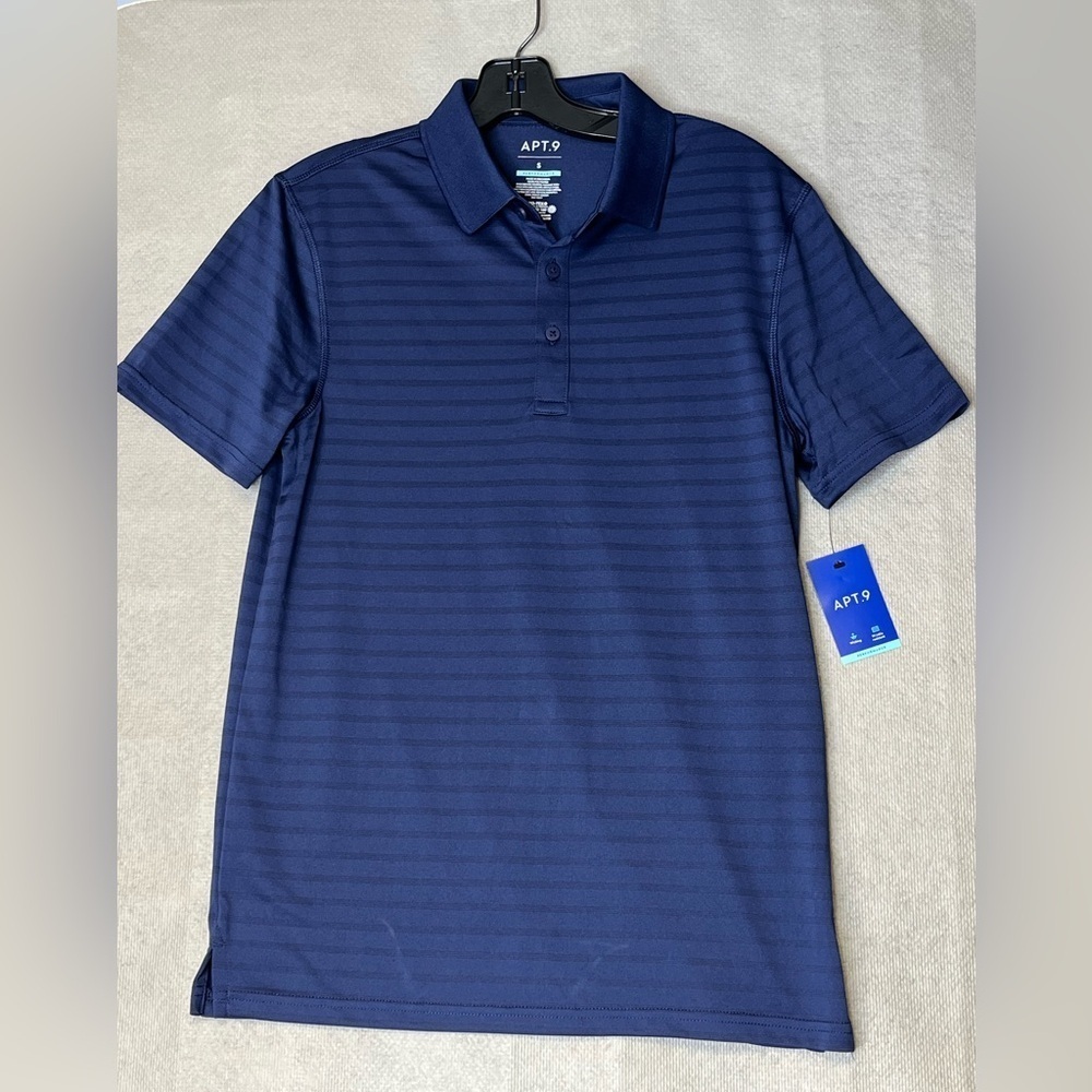 🆕 Men’s Size Small Apt. 9 Polo Short Sleeve Moisture Wicking Fast Shipping